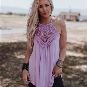 LIGHT PURPLE SUMMER LACE TUNIC